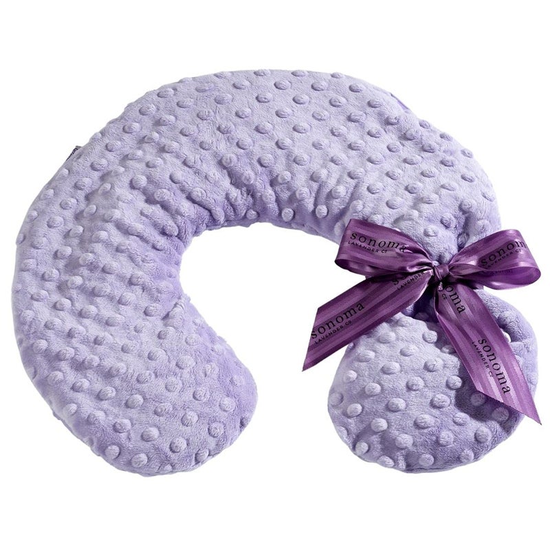 Sonoma Lavender وسادة عنق لافندر سونوما الفاخرة القابلة للتسخين/التبريد، قابلة للاستخدام في الميكروويف للرقبة والكتفين مع أغطية قابلة للإزالة والغسل، رائعة للاسترخاء وتخفيف الألم (نقشة ليلك) - Image 1